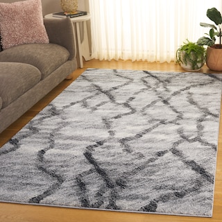 SAFAVIEH Retro Medina Modern Abstract Distressed Rug - Light Grey/Black - 4' x 6'