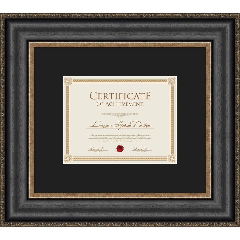 Thomas Black Bronze Framed Picture Frame, Photo Frame - 17x14.5 Matted Black 11x9