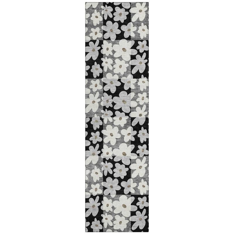 Machine Washable Indoor/ Outdoor Floral Krissy Chantille Rug