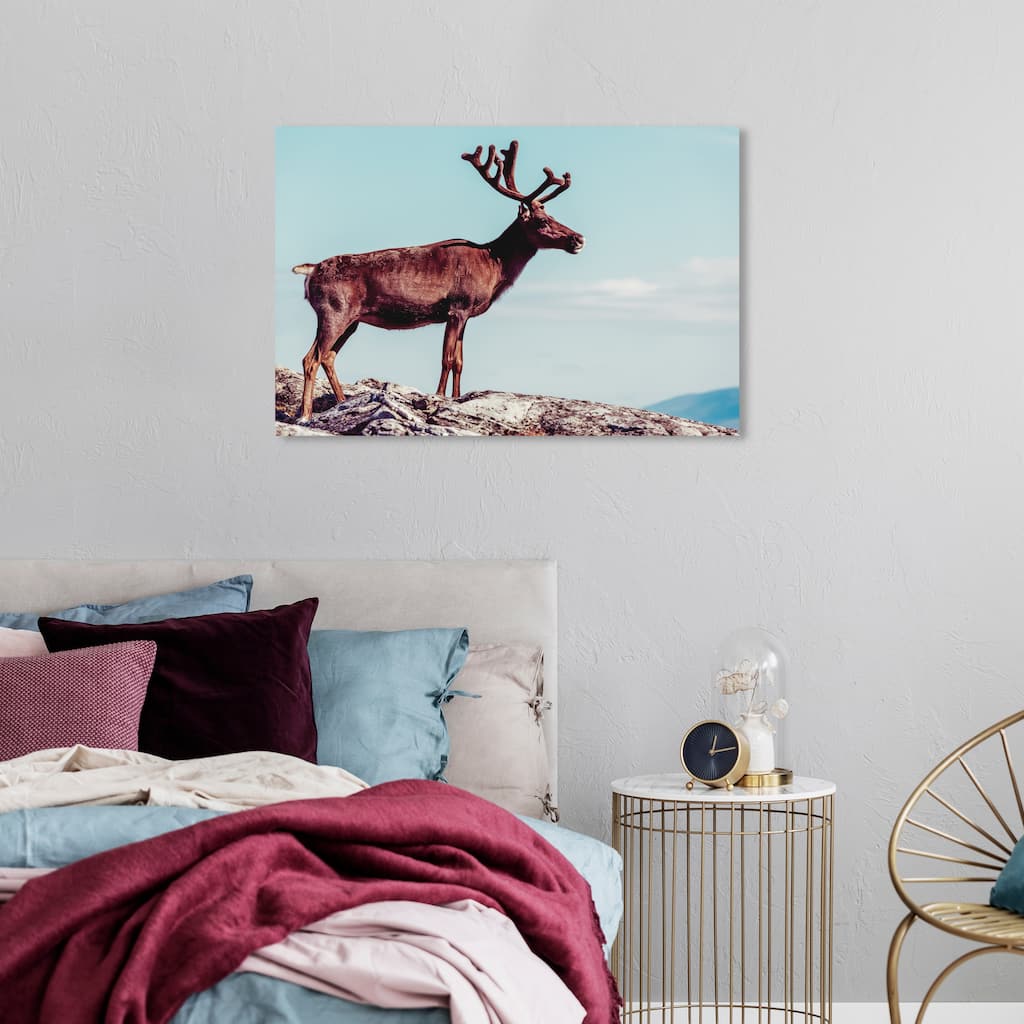 Wynwood Studio Canvas Animals In Its Own Habitat Blue and Light Blue Rustic Wall Art Canvas Print