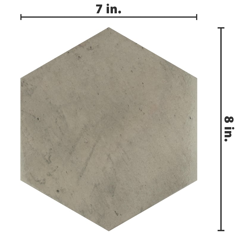 Merola Tile Capri Hex Fumo 7" x 8" Porcelain Floor and Wall Tile