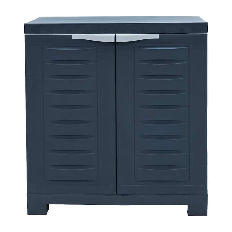 Sunnydaze Plastic Garage Storage Cabinet with Adjustable Shelf