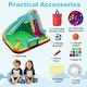 preview thumbnail 9 of 8, Gymax Inflatable Water Slide Park 6-in-1 Giant Bounce House w/Long - Multicolor