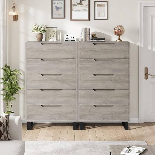 5 drawer dresser grey Tall for Bedroom, 50