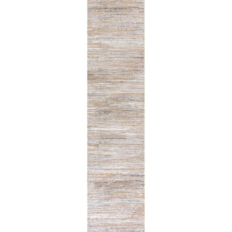 JONATHAN Y Slant Modern Strie' Area Rug - 2 X 8 - Beige/Gray
