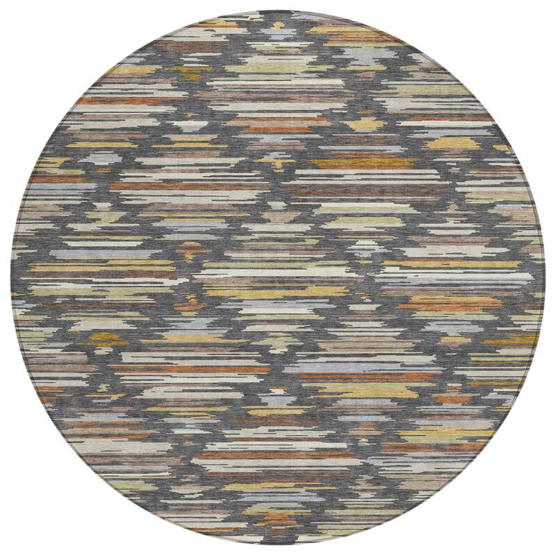 Machine Washable Indoor/ Outdoor Modern Trellis Chantille Rug