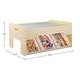preview thumbnail 2 of 3, Hey Play 63PC Wooden Train Set with Illustrated Ocean Train Table (Yellow)
