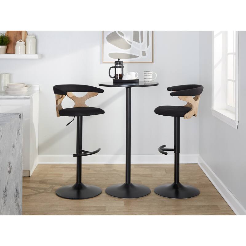 Carson Carrington Viby Adjustable Bar Stool with Rounded T Footrest (Set of 2)