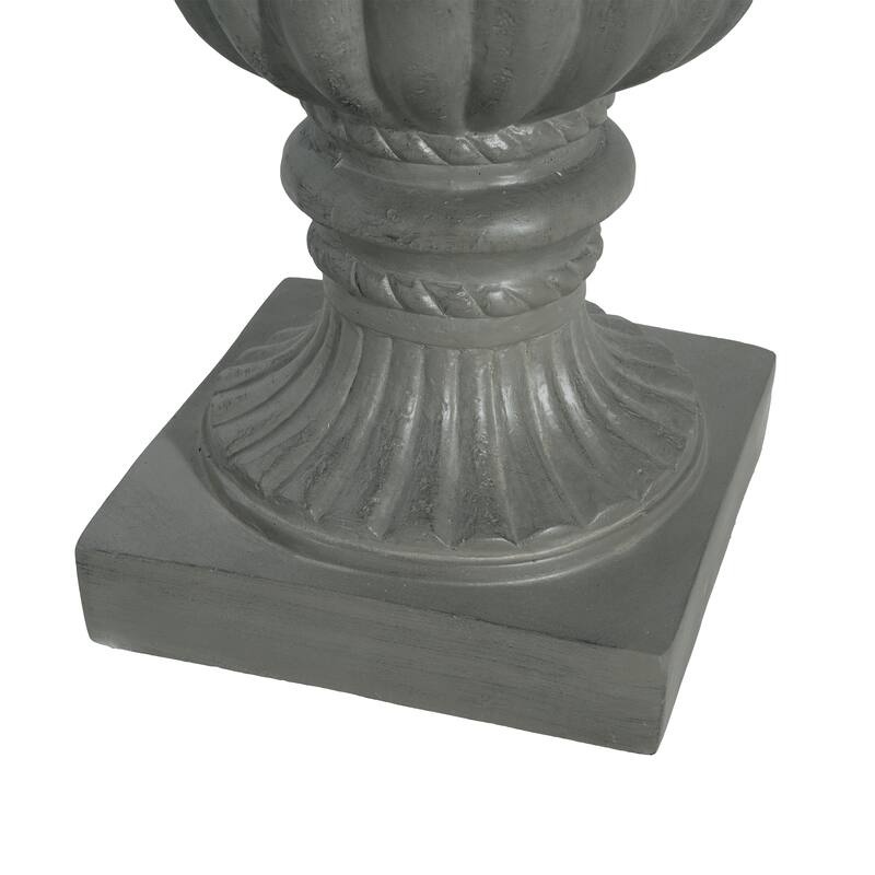 Classic Elegant Gray Urn Planter Pot for Patio Garden and Living Room