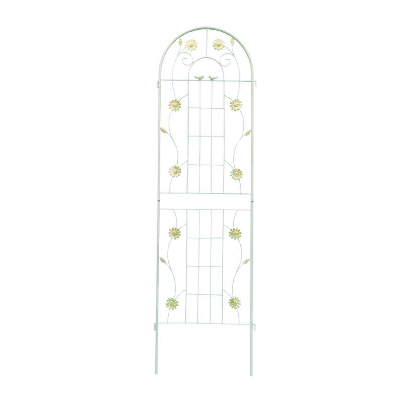 2 Pack Metal Garden Trellis Rustproof Trellis for Climbing Plants Outdoor Flower Support Cream