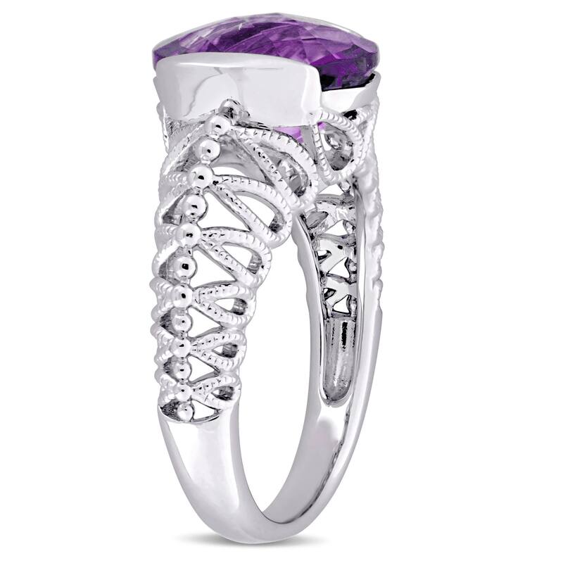 Miadora 4ct TGW Amethyst Solitaire Ring in Sterling Silver