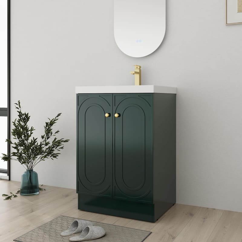 Bathroom Vanity With Sink In 24/30/36 Inch, Freestanding Bathroom Vanity With Soft Close Door and Adjustable Shelf
