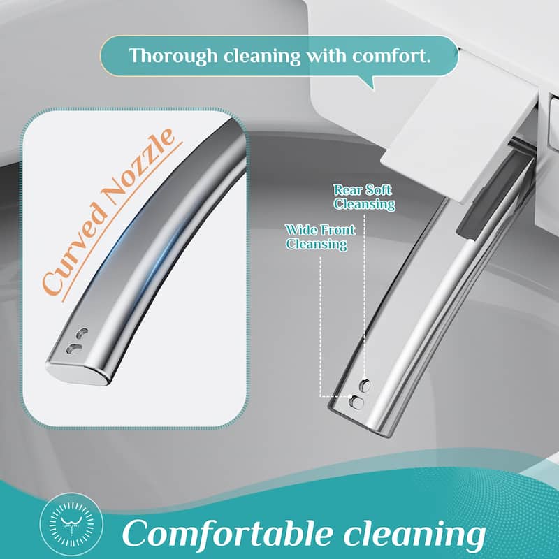 HOROW 10 Inch Rough In Tankless Elongated Smart Bidet Toilet 1.27 GPF White with Auto Open Close Foot Sensor and Ambient Light