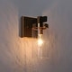 preview thumbnail 6 of 8, Yilia Modern Black Gold 1-Light Seeded Glass Wall Sconce Bathroom Vanity Lights