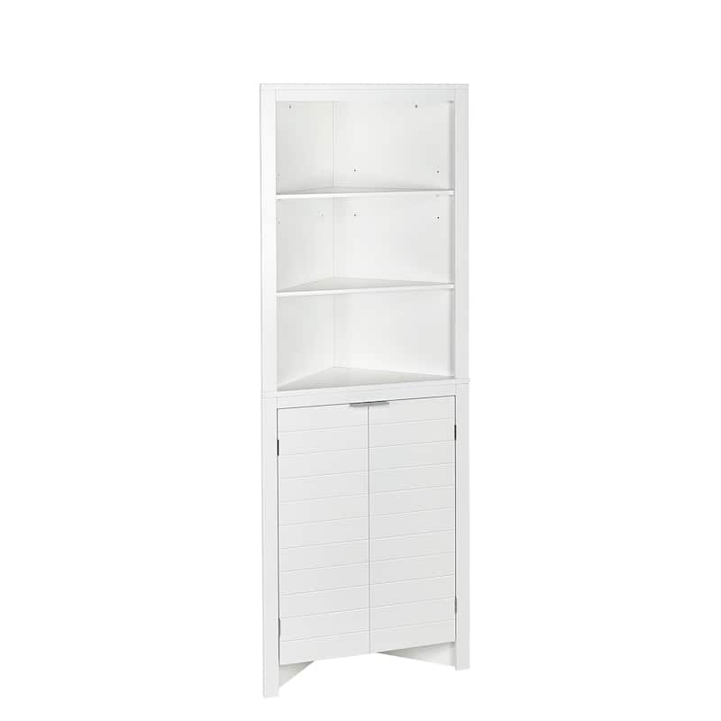 RiverRidge Madison Tall Corner Bathroom Storage Cabinet with Open Shelves - N/A