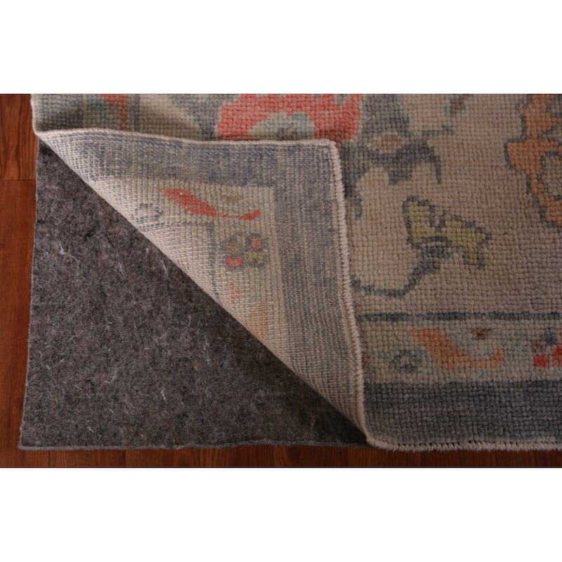 Hand Knotted Oriental 100% Wool Carpet Transitional All-Over Greys & Charcoal Oushak Area Rug - 14' 3'' X 10' 0''