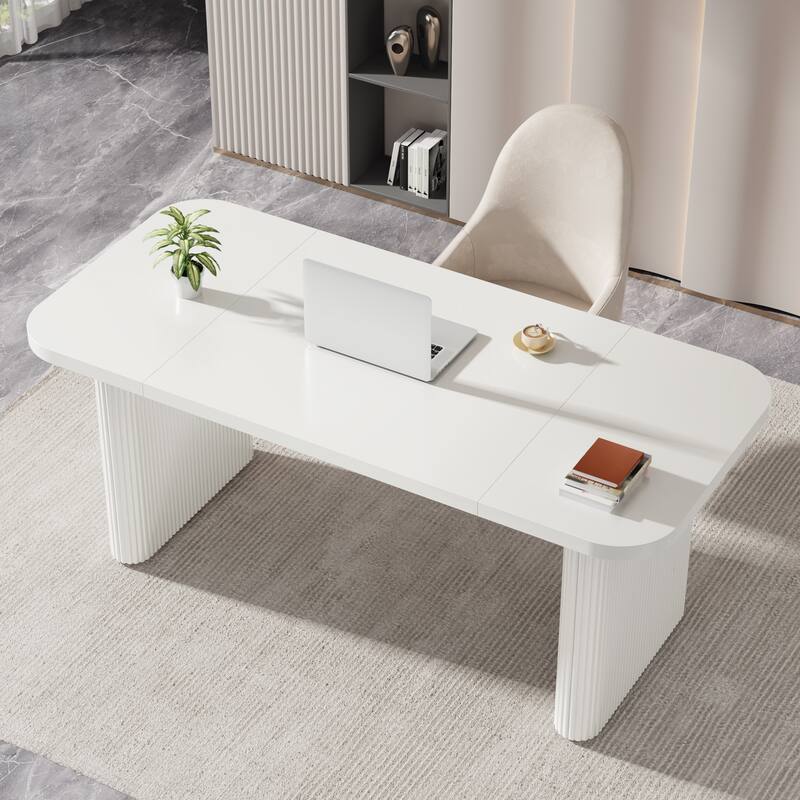 62.99'' W Modern Executive Desk Simple Computer Desk with Engineered Wood Top and Legs