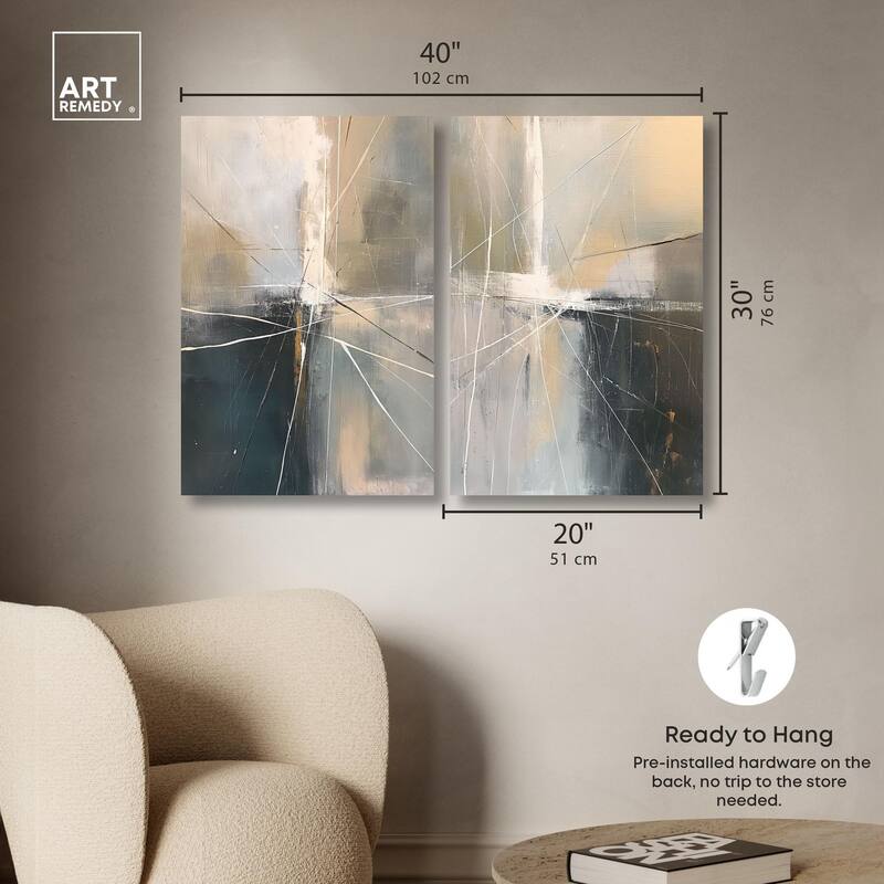 Contemporary Set Canvas Set of 2 by Art Remedy, Gallery Wrapped