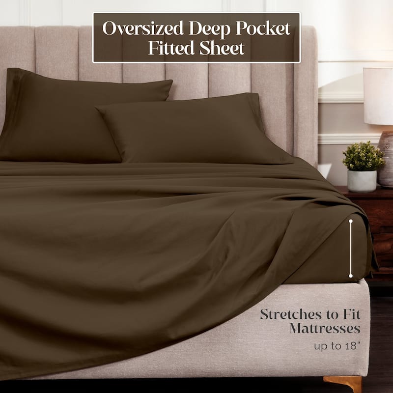 Blue Nile Mills 1500 Thread Count Egyptian Cotton Deep Pocket Solid Sheet Set
