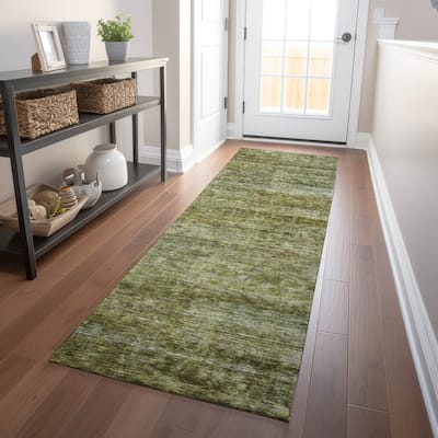 Machine Washable Indoor/ Outdoor Ombre Solid Chantille Rug
