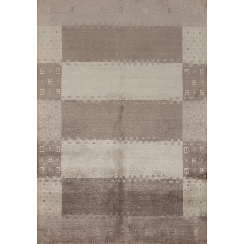 Gabbeh Tribal Indian Area Rug Hand-Knotted Wool Carpet - 5'4" x 7'7"