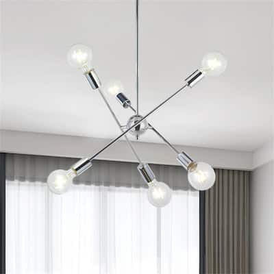 6-Light Mid-Century Sputnik Chandelier