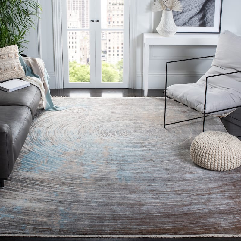 SAFAVIEH Vintage Persian Benjamina Modern Abstract Rug - 5' Square - Grey/Blue