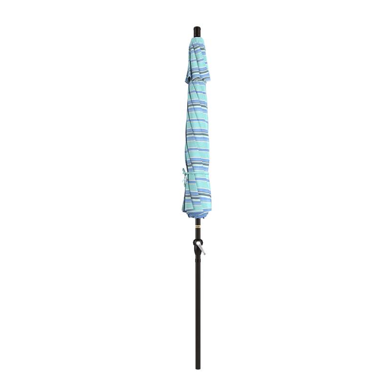 California Umbrella 9' Sunset Series Patio Umbrella Bronze Aluminum Frame and Ribs, Crank Lift Auto Tilt, Sunbrella Cilantro