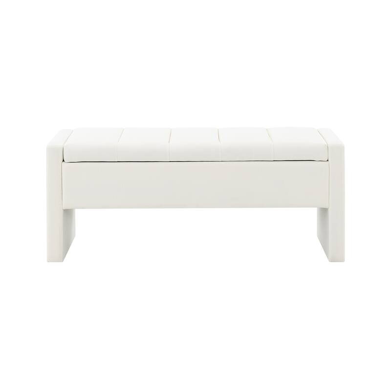 Modern Bed End Bench with Storage,Upholstered Large Foot Rest Stool, Comfy Window Vanity Bench for Living Room,Bedroom
