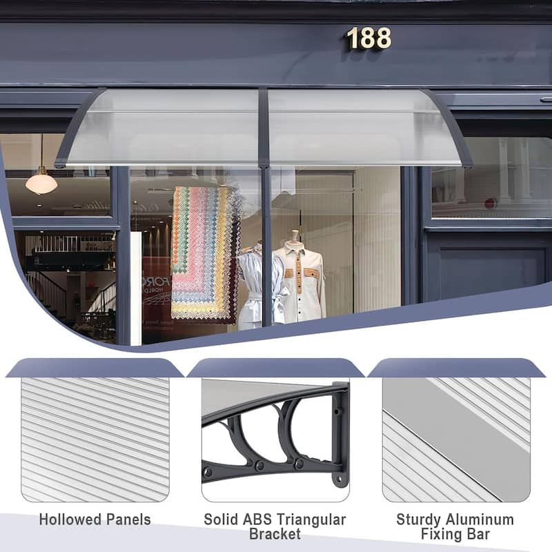 1/2PCS Window Awning Modern Polycarbonate Overhead Door Awning