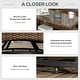 preview thumbnail 7 of 23, Outsunny 4 Piece PE Wicker Patio Furniture Set, Conversation Set with 2 360° Swivel Rocking Armchairs, 1 Loveseat Sofa