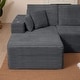 preview thumbnail 32 of 48, 102.76" Corduroy Cloudy L Shaped Sofa with Headrests