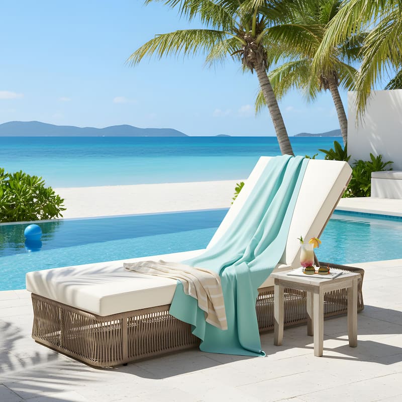 Christopher Knight Home - Solara Outdoor Adjustable Rope Base Sunlounge with Beige and White