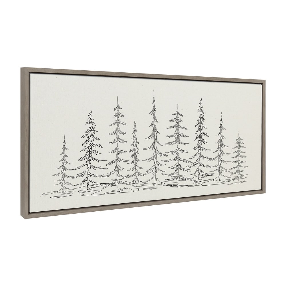 Kate and Laurel Sylvie Trees Canvas by The Creative Bunch Studio