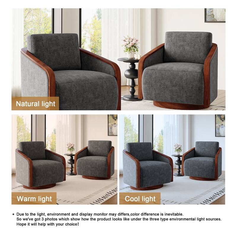 Modern Upholstered Swivel Accent Chair Set of 2
