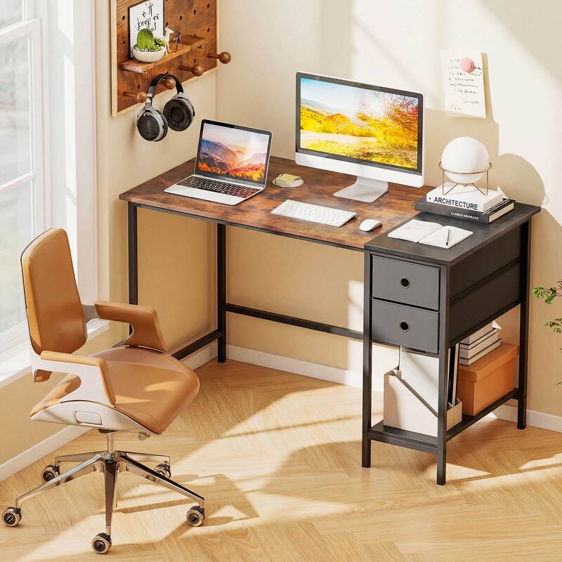 Costway 48” Computer Desk Industrial Home Office Desk with Open