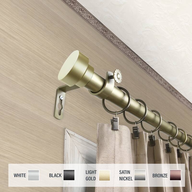InStyleDesign Beret Curtain Rod 1" OD 18-28 inch - Light Gold