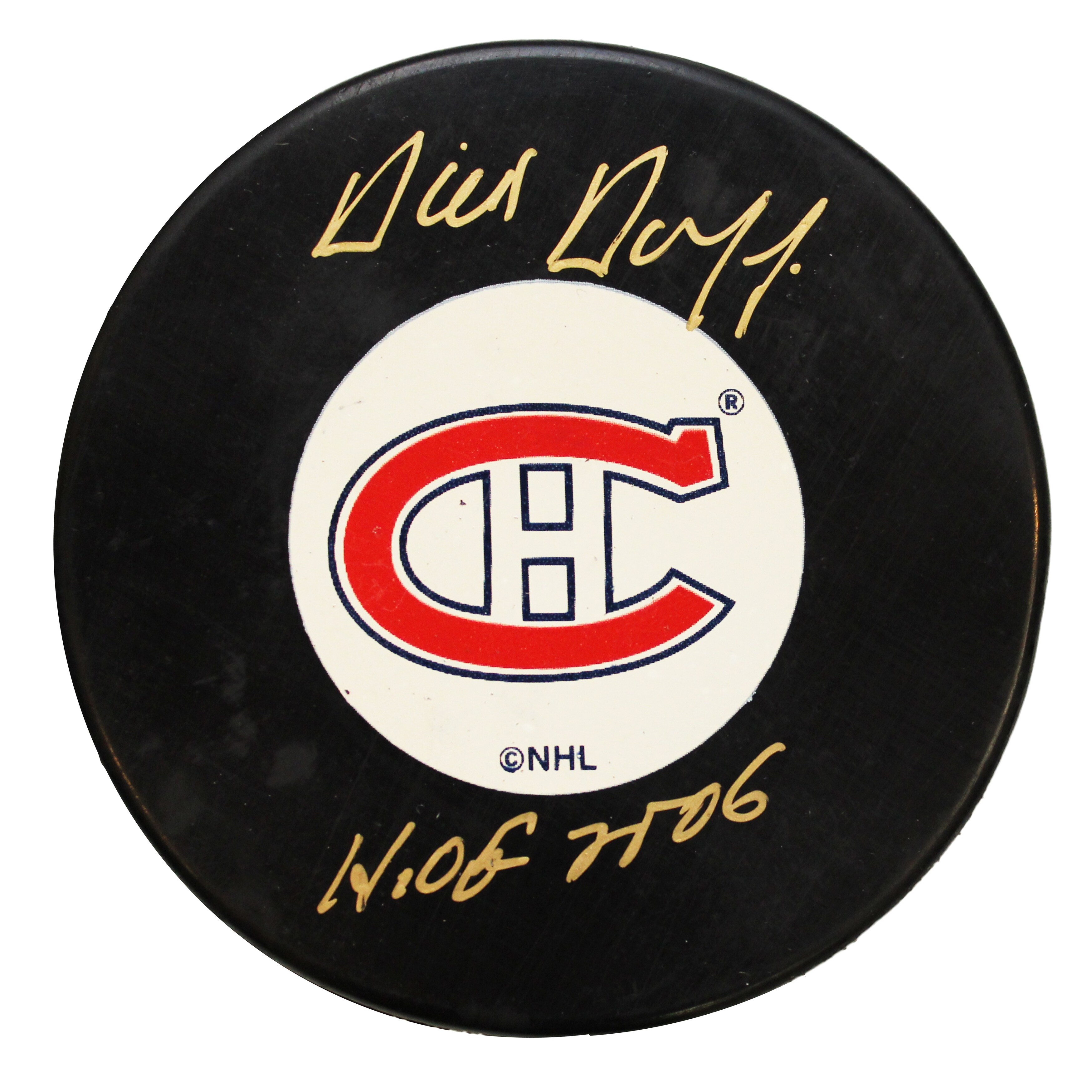 Shop Dick Duff Montreal Canadians Logo Hockey Puck Whof 2006 Overstock 28721047