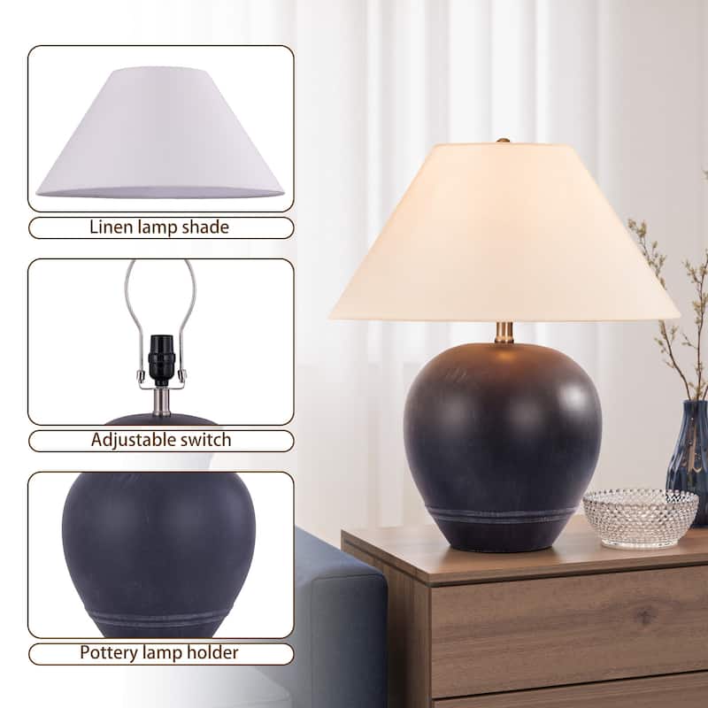 Global Accent Ceramic Table Lamp with Linen Shade