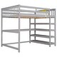preview thumbnail 16 of 14, Industrial Modern Full Size Loft Bed with Storage Shelves and Under-bed Desk, Sturdy Construction & Safety Guaranteed, Grey