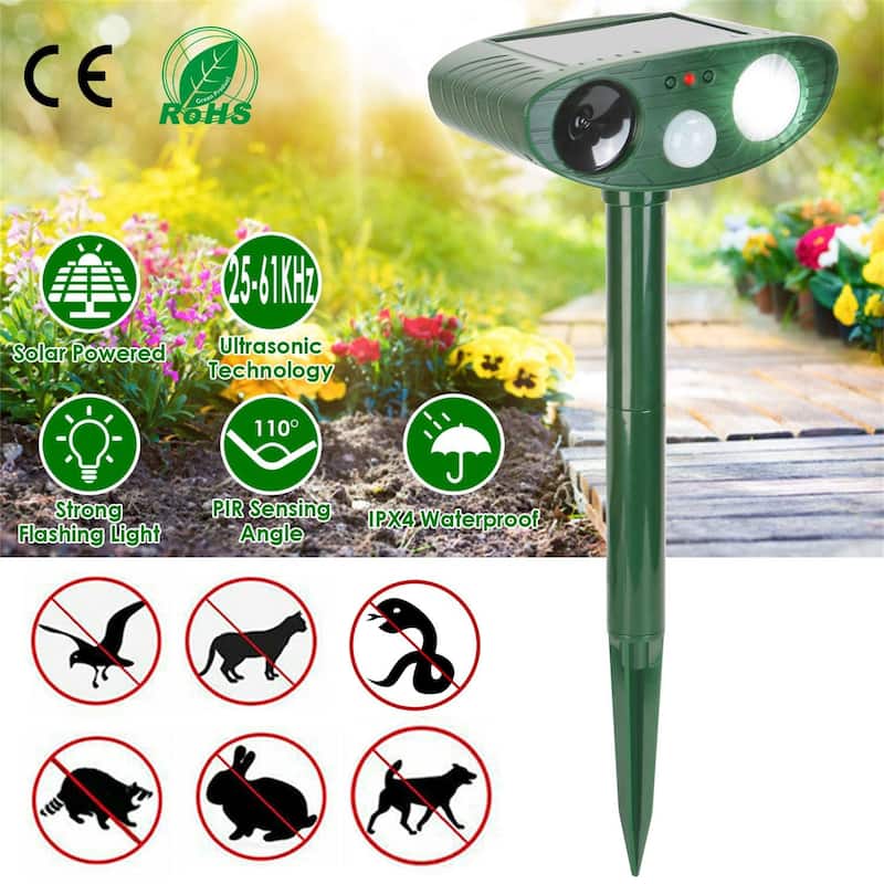 Solar-Powered Ultrasonic Animal Repeller with PIR Motion Sensor