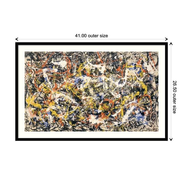 dimension image slide 0 of 3, Convergence by Jackson Pollock Framed Art Print
