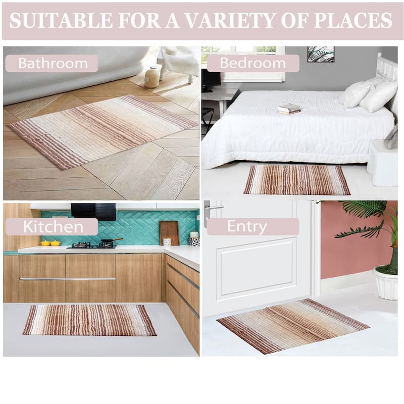 Gradiation Collection Absorbent Cotton Machine Washable Bath Rug