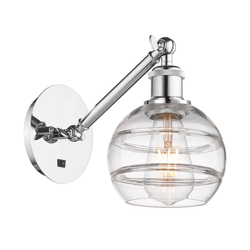 Innovations Lighting 317-1W-8-6 Rochester Sconce Rochester 8" Tall - Polished Chrome / Clear
