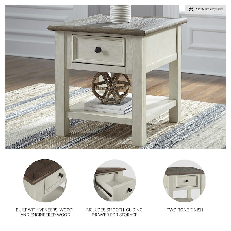 Bolanburg Antique White/Brown Casual End Table
