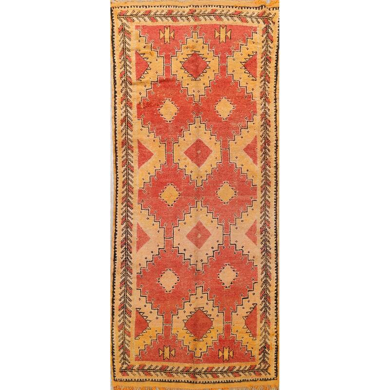 Stunning Tribal Moroccan Oriental Area Rug Wool Hand-knotted - 5'5" x 11'5"