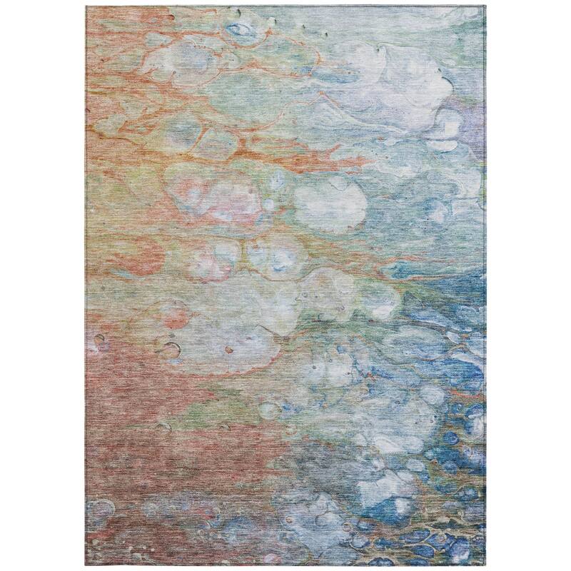 HomeRoots Abstract Transitional Rectangle Outdoor Rug