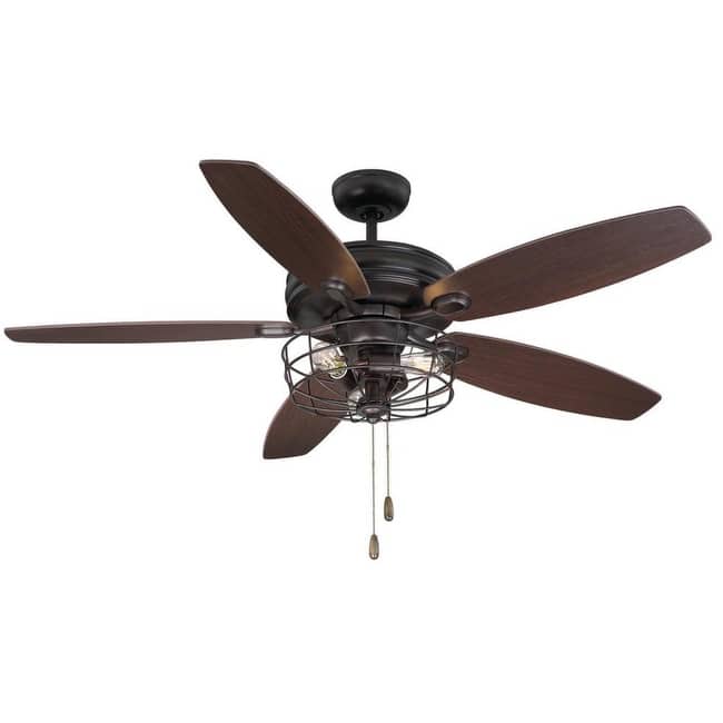 Meridian M2006 52" Industrial Indoor Ceiling Fan - Light Kit Included