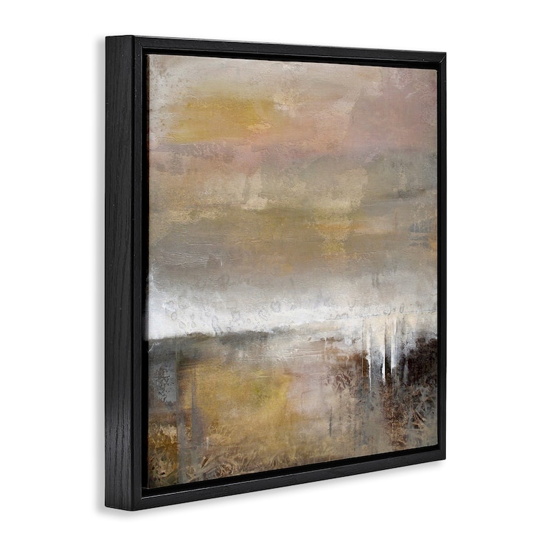 Stupell Neutral Earthy Abstract Landscape Framed Floater Canvas Wall Art Design By Karen Hale