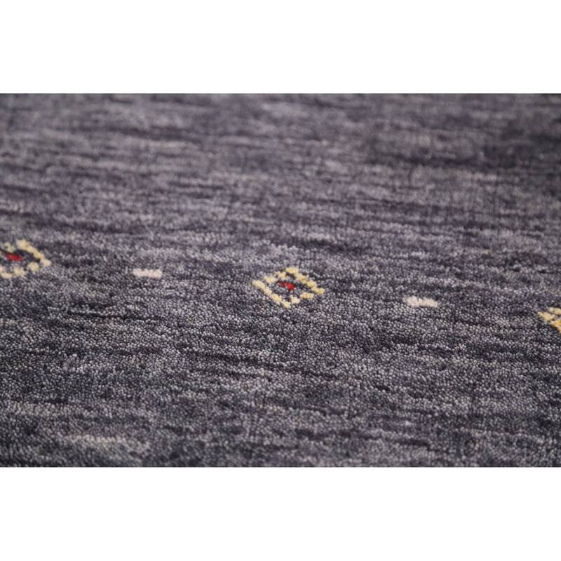 Hand Knotted Oriental 100% Wool Carpet Tribal Animal Pictorial Greys & Charcoal Gabbeh Area Rug - 7' 10'' X 5' 0''